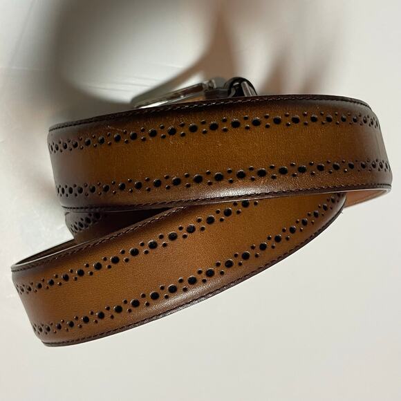 Allen Edmonds Men's Belt – Brown Leather – Size 44 – Style 74047 – Made in USA - Picture 3 of 11